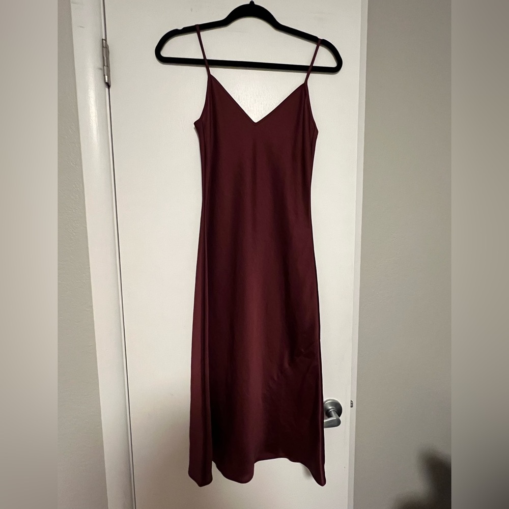Aritzia Wilfred Slip Satin Midi Dress